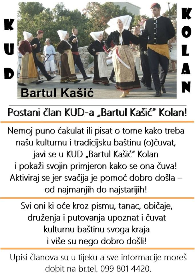 Postani član KUD-a "Bartul Kašić" Kolan